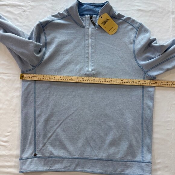 Tommy Bahama Reversible Sweater Men L Blue Half Zip Flip Side NWT Pullover - Picture 6 of 16
